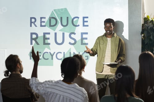 Preview: Young African Man Presenting at Ecology Conference