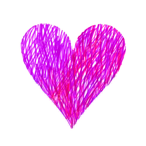 Preview: Abstract bright pink heart on white