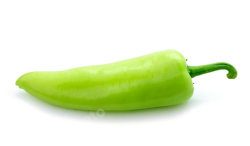 Preview: Green hot chili pepper on white