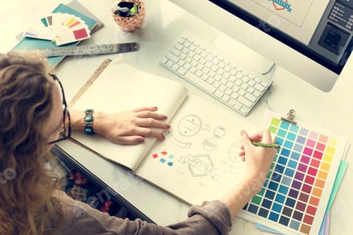 Preview: Color Shade Swatch Stationary Designer Creative Concept