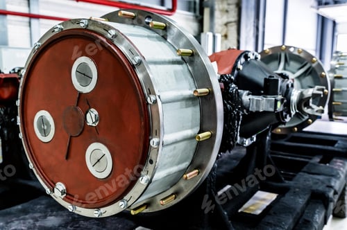 Preview: Close-up disassembled tractor reduction axle on modern tractor