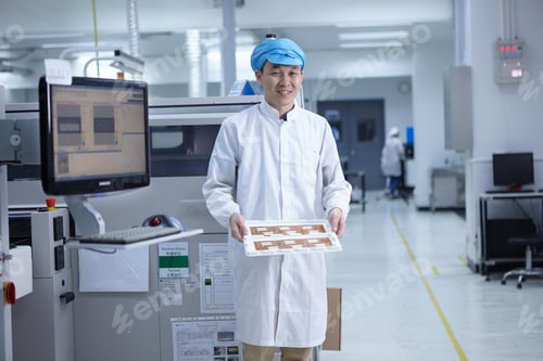 Preview: Portrait of worker in factory that specialises in creating functional circuits on flexible surfaces