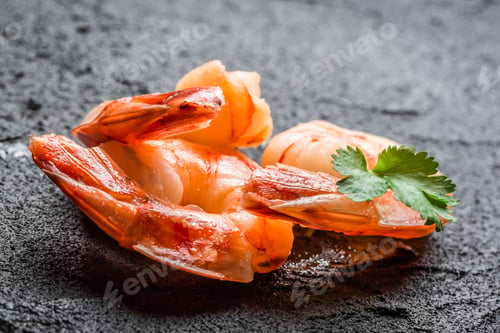 Preview: Closeup of fresh seafood on a stone
