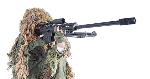 Preview: Army sniper wearing a ghillie suit