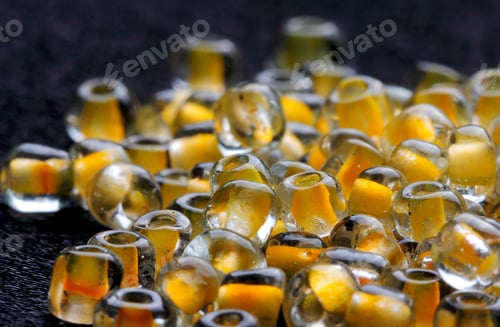 Preview: Beads Close-Up On A Black Background