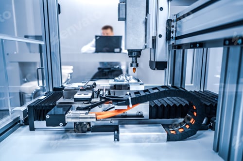 Preview: CNC Laser cutting of metal, modern industrial technology.