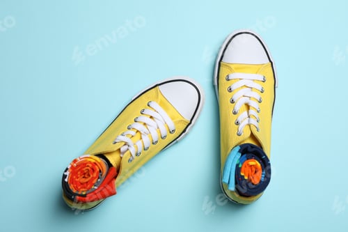 Preview: Casual clothes and wearing concept - socks, clothes for foot
