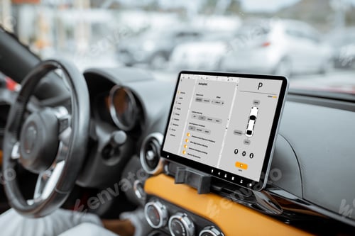 Preview: Car dashboard with a digital touchscreen