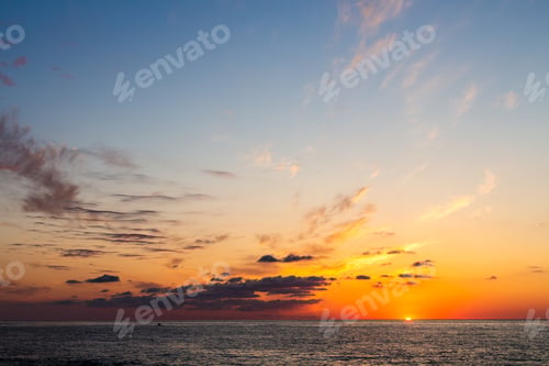 Preview: dark blue and red sunset sky over Black Sea