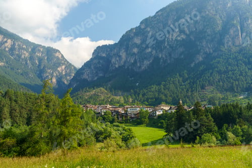 Preview: Mountain landscape at Tesero, in Fiemme valley