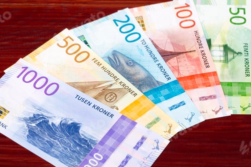 Preview: Norwegian krone a business background
