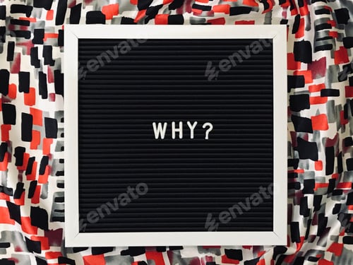 Preview: Why? Question mark on colorful background