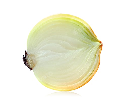 Preview: onion slice on white background