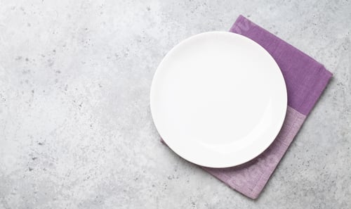 Preview: White empty plate and napkin