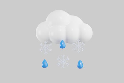 Preview: Fluffy cloud with rain and snow