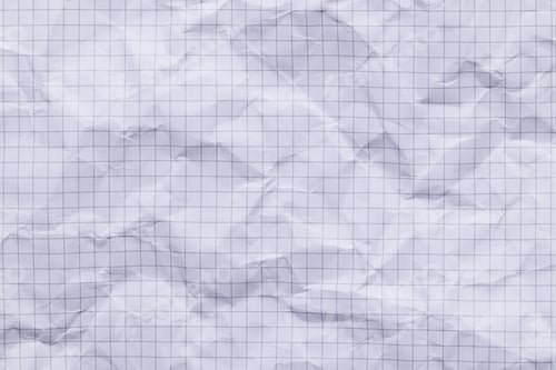 Preview: Crumpled White Grid Paper Background Close-Up