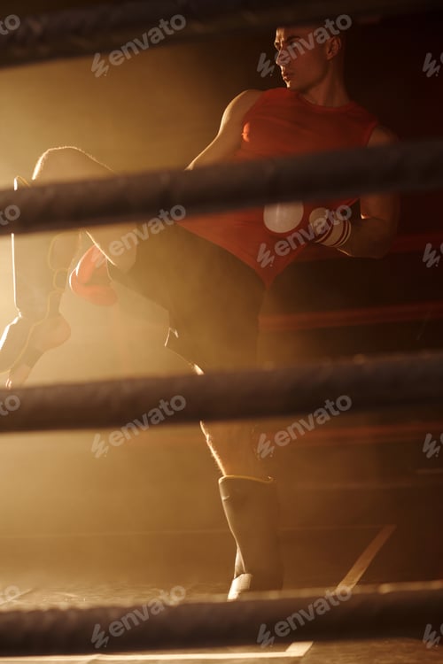 Preview: Practicing leg kick with punching bag