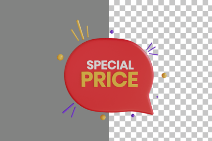 Visualização: Ícone 3D de preço especial