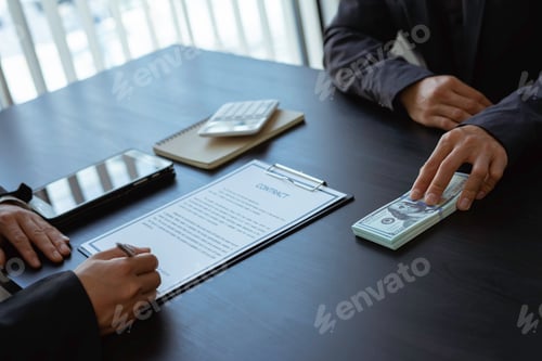 Preview: Business Transaction with Money and Contract Agreement