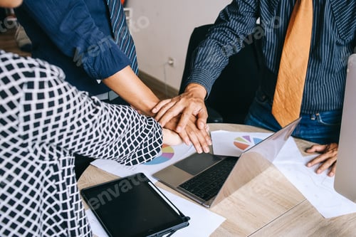 Preview: Business People Hands in Unity. Teamwork Concept