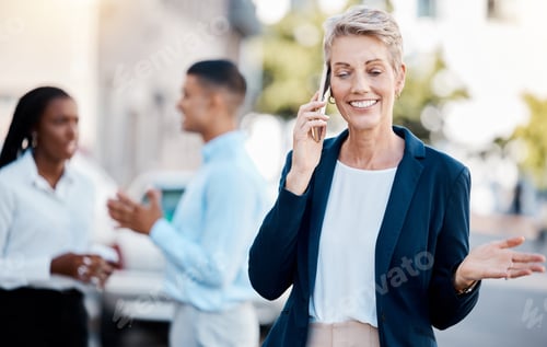 Preview: Business communication, woman in agreement on phone call for corporate work proposal of management.
