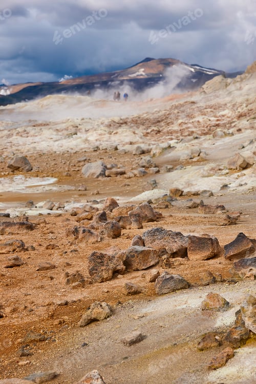 Preview: Active volcanic zone. Geothermical vents sulfur waters. Krafla. Iceland