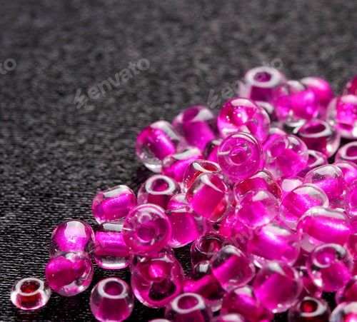 Preview: Beads Close-Up On A Black Background