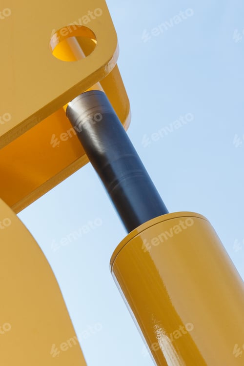 Preview: Piston or actuator of hydraulic and pneumatic machinery. Technology concept