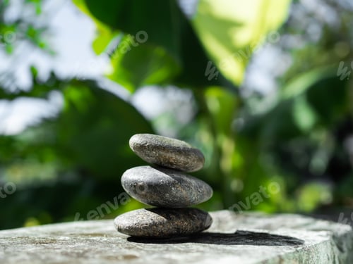 Preview: Stack Stone on cement Wall background.