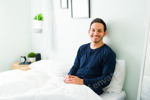 Preview: Portrait of a happy man feeling well rested