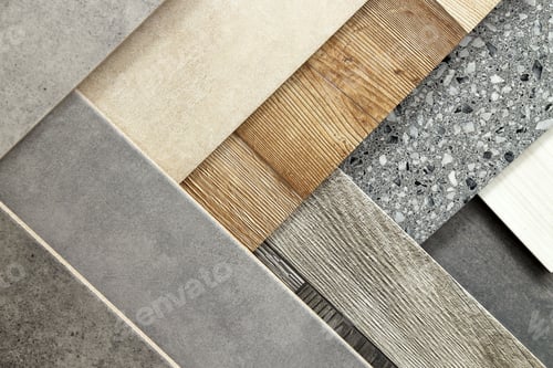 Preview: Many different samples of tiles as background, top view
