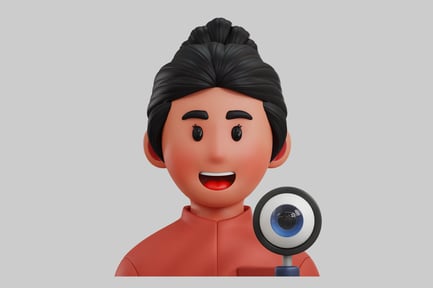 Preview: Cartoon doctor with ophthalmoscope prop