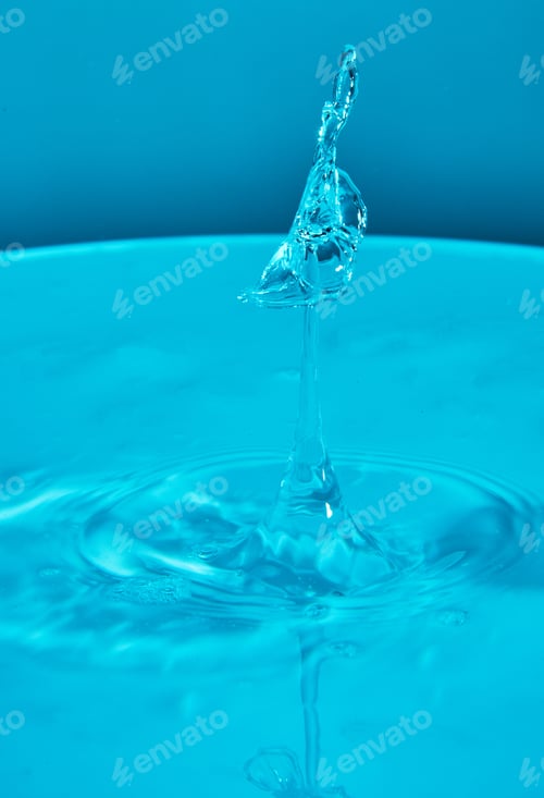 Preview: Abstract background of splash of color water, collision of colored drops