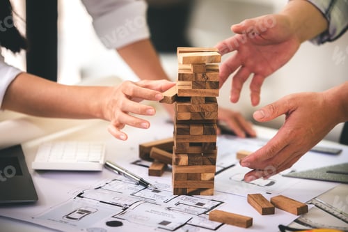 Preview: architect concept Let's help each other to build Architects working to present engineering ideas to