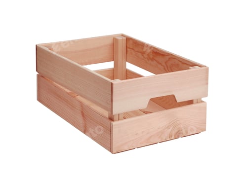 Preview: Empty wooden fruit crate isolated on white
