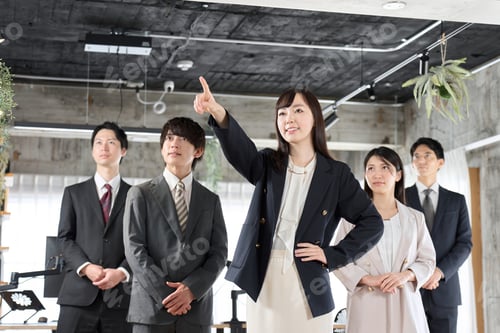 Preview: business woman leading a team