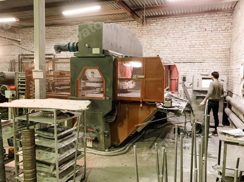 Preview: The interior of the factory for the production of metal products.