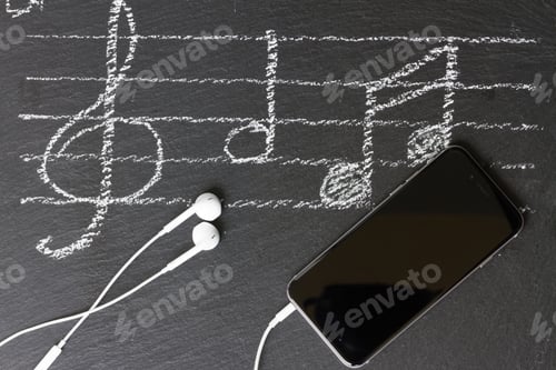 Preview: Music notes with headphones