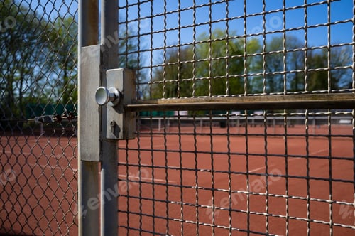Preview: Entrance to the sports ground is fenced with a welded wire fence and a gate