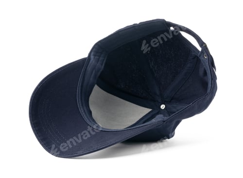 Preview: Navy Blue Baseball Cap on a White Background With Clear Lighting
