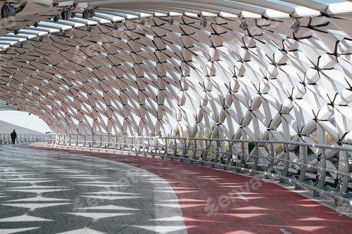 Preview: Atyrau bridge interior, modern futuristic architecture inside
