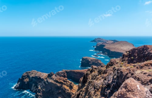 Preview: Final landscape of Ponta de Sao Lourenco from the viewpoint in summer, Madeira. Portugal