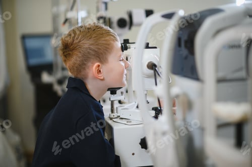 Preview: Child undergoing vision diagnostics with ophthalmological equipment in clinic