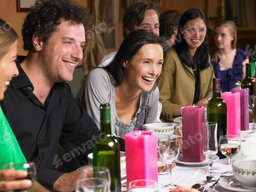 Preview: People talking during dinner
