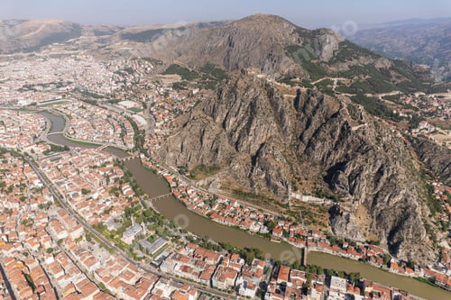 Preview: Old Ottoman houses view by the Yesilirmak River in Amasya City