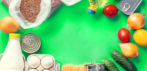 Preview: Food delivery home. Donation and charity. Selective focus.