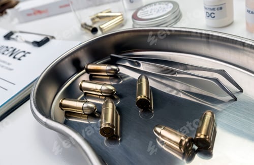 Preview: Criminalistic Laboratory, Bullet shell analysis, conceptual image