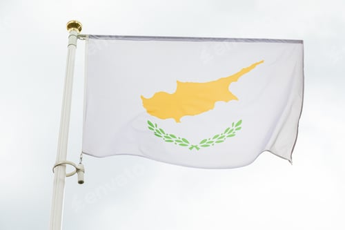 Preview: Cyprus Flag Waving Against a Bright Sky