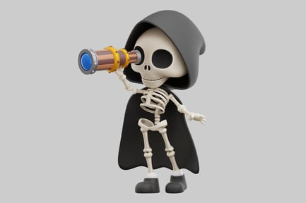 Preview: Cartoon grim reaper with spyglass
