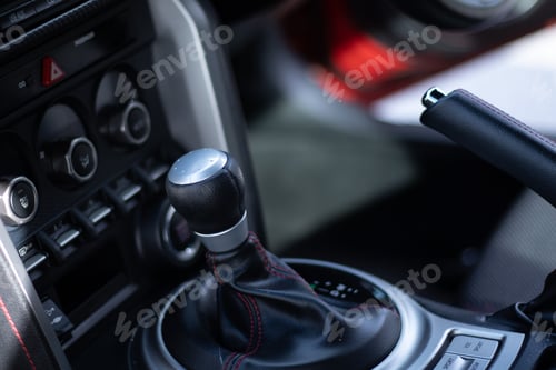 Preview: Closeup shot of a driving shift of a car